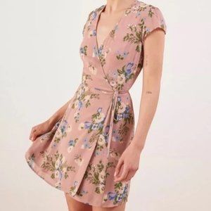 Reformation Dawn Pink Floral Wrap Dress (Like NEW)